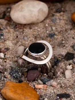 Silberring Schlaufe Lava